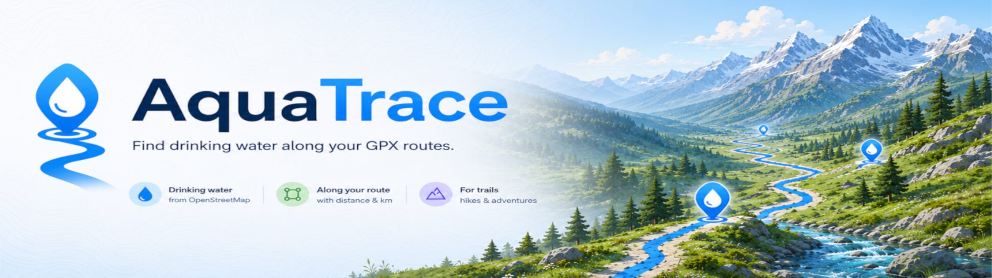 AquaTrace - Find drinking water along your GPX routes.